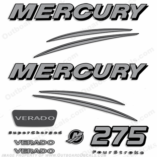 Mercury Verado 275hp Decal Kit - Silver INCR10Aug2021