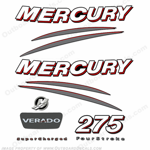 Mercury 275hp Verado Decal Kit - Curved INCR10Aug2021