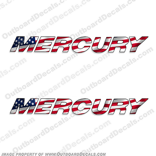 Mercury Decal Kit - Custom Flag   mercury, decals, verado, custom, american, flag, outboard, motor, stickers