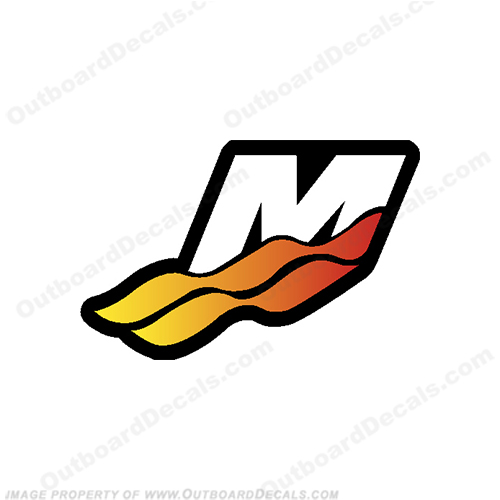 Mercury "M" Logo Decal 4.5" - Fade m, logo, decal, sticker, single, mercury, small, size, fade, 4.5, 3.5, "M", 