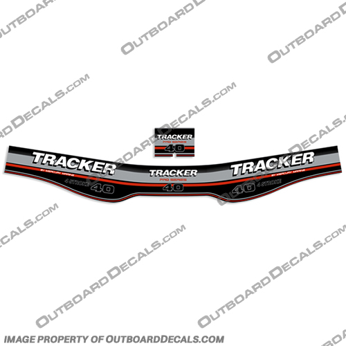 Tracker 40hp 4 stroke Engine Decal Kit - 1999 2000 2001 2002 2003 2004 2005 Tracker, 40, 40hp, hp, 4, fourstroke, 4stroke, 4-stroke, four, stroke, engine, decal, decals, kit, 1999, 2000, 2001, 2002, 2003, 2004, 2005, 1999-2005,