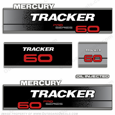 Mercury Tracker 60hp Pro Series Engine Decal kit INCR10Aug2021