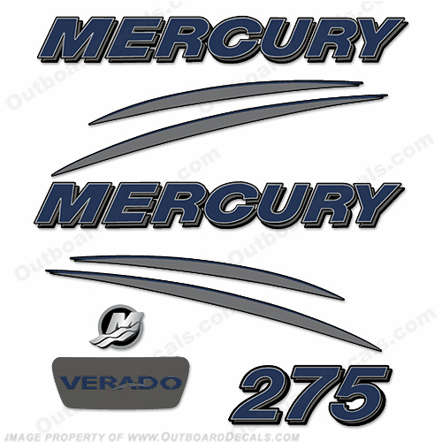 Mercury Verado 275hp Decal Kit - Navy/Charcoal INCR10Aug2021