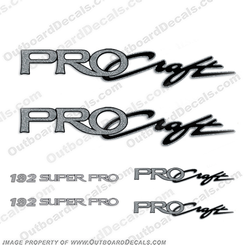 Pro Craft Boats 192 Super Pro Logo Decal Package Ultra Metallic Silver procraft, pro-craft, pro, craft, 192, super, pro, boat, decal, sticker, kit , set, of, two, INCR10Aug2021