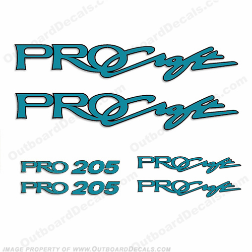 ProCraft Boats & Pro205 Logo Decal Package (Teal) procraft, pro-craft, INCR10Aug2021
