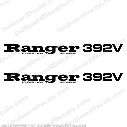 Ranger 392-V Decals (Set of 2) - Any Color!  ranger, r, 392, v, 90s, boat, logo, marking, tag, model, sport, decals,decal, sticker, stickers, kit, set, INCR10Aug2021