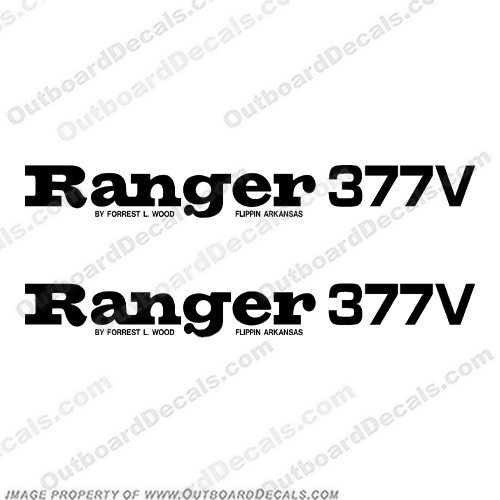 Ranger 377V Decals (Set of 2) - Any Color!  ranger, boats, boat, hull, decal, sticker, kit, set ,for, 377V, 377