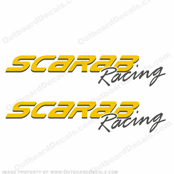 Scarab Racing Boat Logo Decals - 2 Color INCR10Aug2021