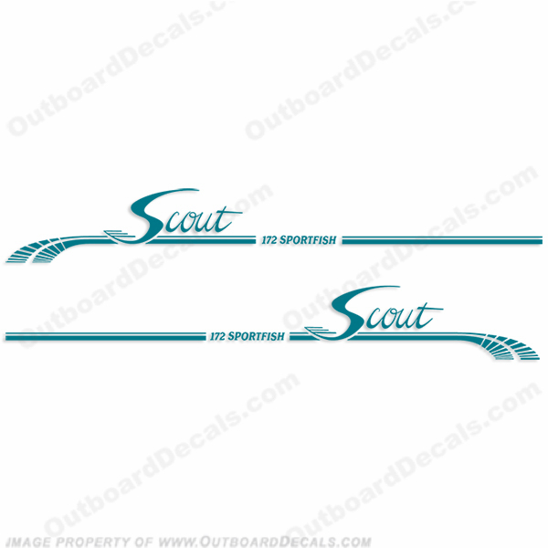 Scout 172 Sportfish Boat Logo Decals - Any Color! INCR10Aug2021