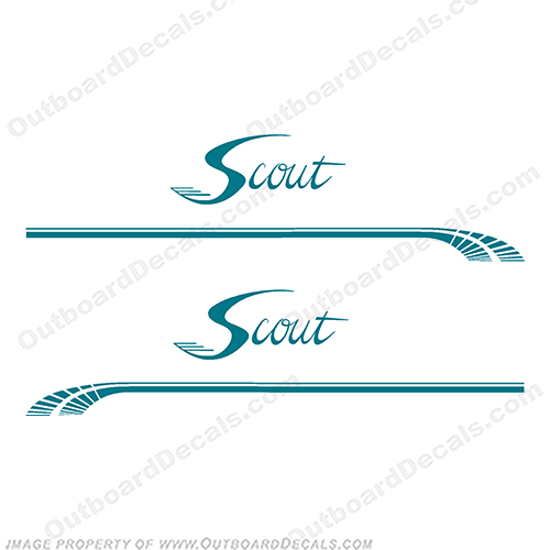 Scout Boat Logo and Separate Stripe Decals - Any Color! Scout 160 INCR10Aug2021