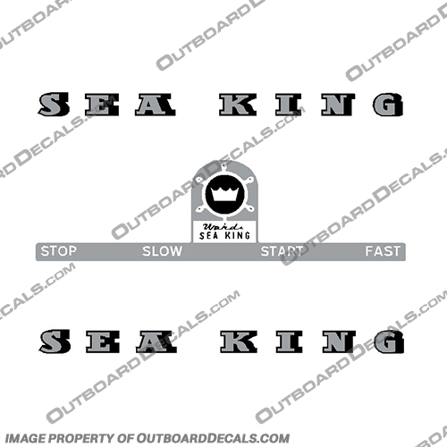 Sea King 1947 - 1948 3HP Decals - Set of 2 Sea, King, 1947, 1948, 3, 3hp, hp, horsepower, Decal, Decals, kit, Set, of, two, 2