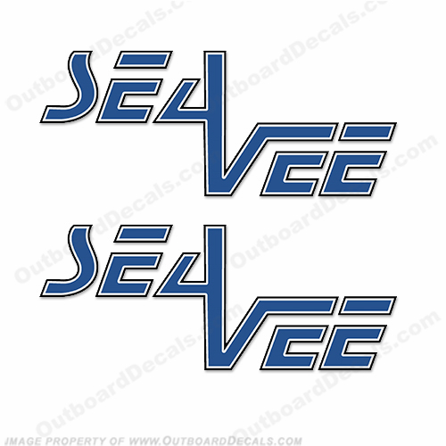 SeaVee Boat Logo Decals (Set of 2) seavee, sea, vee, seevee, boat, logo. decal, sticker, kit, decal, set