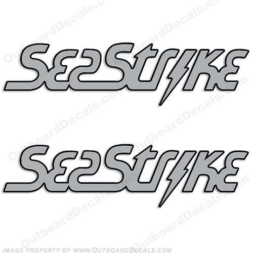 Sea Strike Boat Decals (Any Colors) - Set of 2 seastrike, sea, strike, boat, manufacturer, logo, hull, decal, replacement, sticker, kit, set, INCR10Aug2021