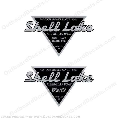 Shell Lake Fiberglass Boats (Chrome/Black) Boat Decals INCR10Aug2021