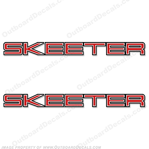 Skeeter Boat Logo Decals - White/Red/Black (Silver/Red/Black listed separately) INCR10Aug2021