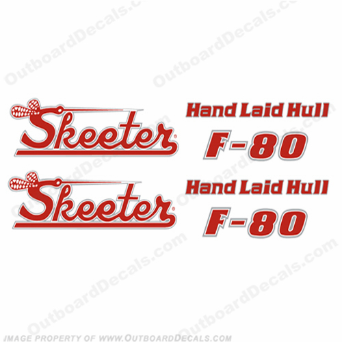 Skeeter F-80 Decal Partial Package - Red/White/Silver INCR10Aug2021
