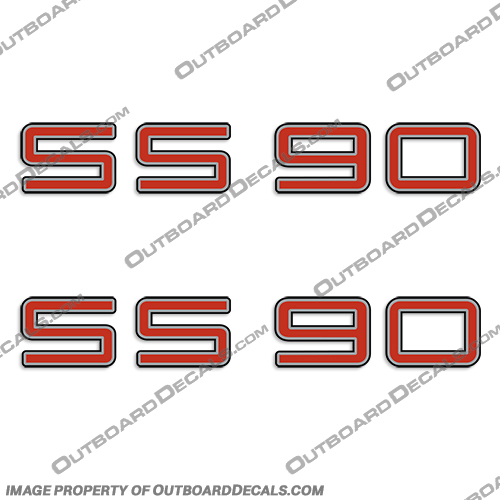 Skeeter SS90 Boat Logo Decals - Silver/Red/Black  - Set of 2 Decals  skeeter, boats, boat, logo, decal, sticker, kit, set, of, 2, silver, red, black, ss, 90, ss90, stickers, decals, 