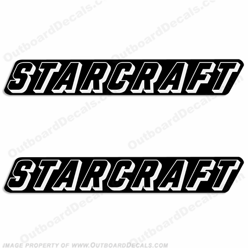 Starcraft Boat Logo Decals (Set of 2) - Style 5 - Any Color! INCR10Aug2021