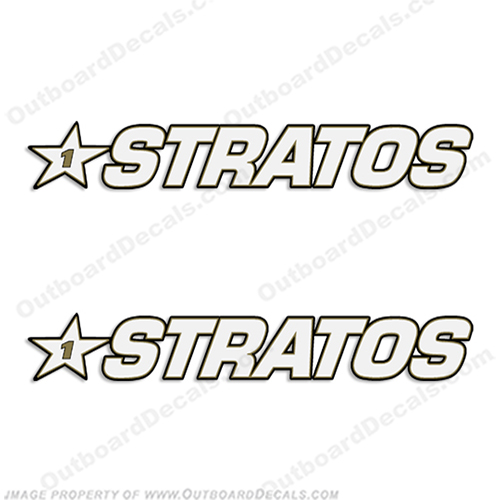 Stratos 1 Boats Logo Decal (Set of 2) - 1990s Style INCR10Aug2021