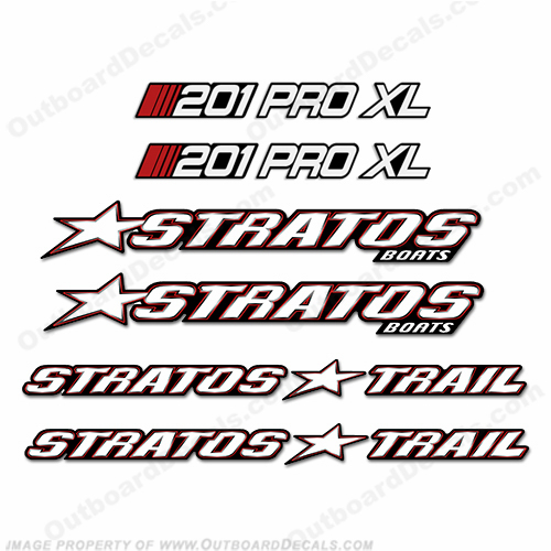 Stratos Boats 201 Pro XL Decal Package INCR10Aug2021