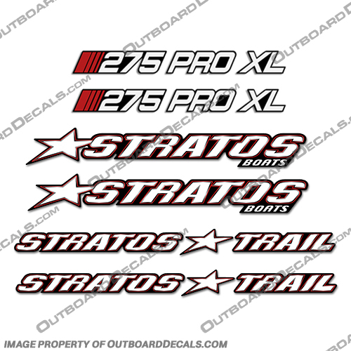 Stratos Boats 275 Pro XL Decal Package stratos, boat, decal, package, 275, pro, xl, kit, stcker, logos, 