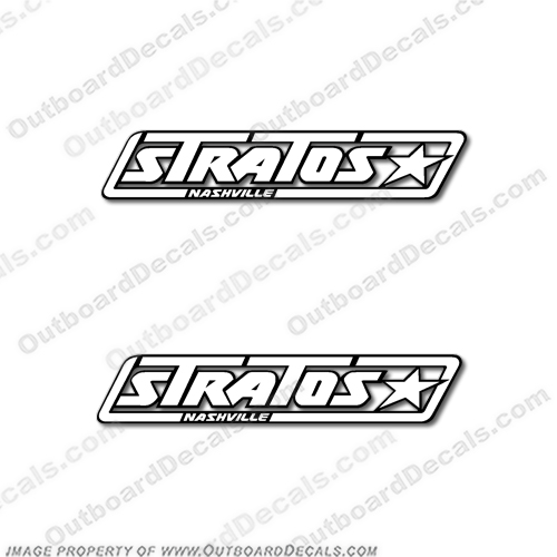Stratos Boats Boat Logo Decal (Set of 2) - 80s V series boat, decals, stratos, v-series, 169, v, 1986, logo, stickers, decal, boats, 169v, INCR10Aug2021