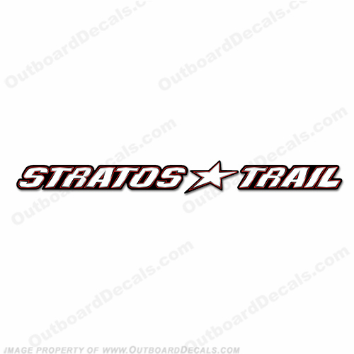 Stratos 1 Boat Logo Decals – Older Style – Set Of 2 – 24 Inches Long – Happy Skull Decals