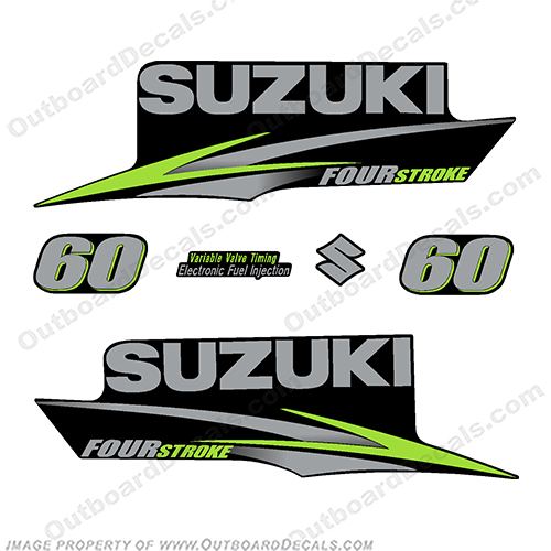 Suzuki 60hp DF60 Decal Kit 2010 - 2014 Lime INCR10Aug2021
