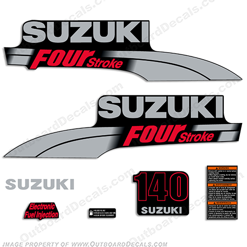 Suzuki 140HP Four Stroke Outboard Engine Decals Sticker Set reproduction 140 HP