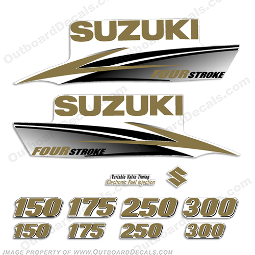 Suzuki DF Fourstroke Decals (Custom Gold) 2010+ INCR10Aug2021