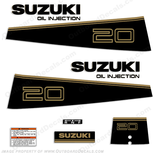 Early 90's Suzuki DT65 outboard engine decals/sticker kit 