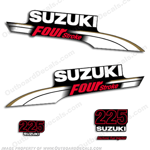 Suzuki 225hp DF225 Decal Kit 2003 - 2009 (White) INCR10Aug2021