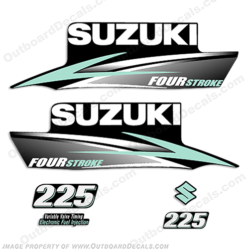 Suzuki 225hp FourStroke Decals (Sea Foam) 2010+ 225 hp, 225, four stroke, four, stroke, INCR10Aug2021