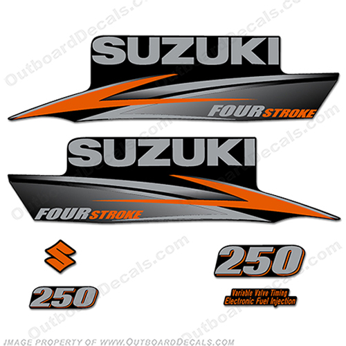 Suzuki 250hp FourStroke Decals - 2010+ Orange INCR10Aug2021