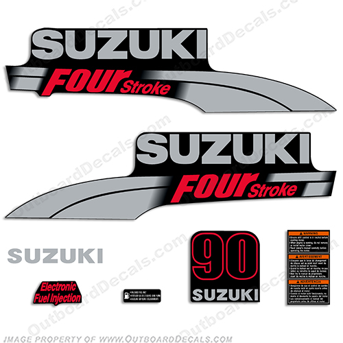 Suzuki 90hp DF90 Decal Kit - 2003 - 2009 INCR10Aug2021