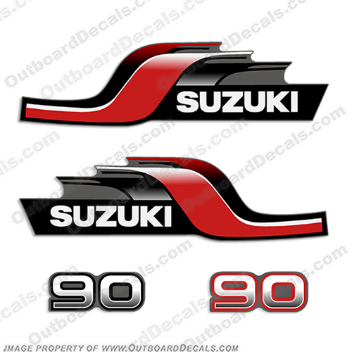 Suzuki DT90 90hp Decal Kit - 1998  suzuki, 88, 98, 99, 00, 1998, 20, hp, outboard, engine, motor, decal, kit, set