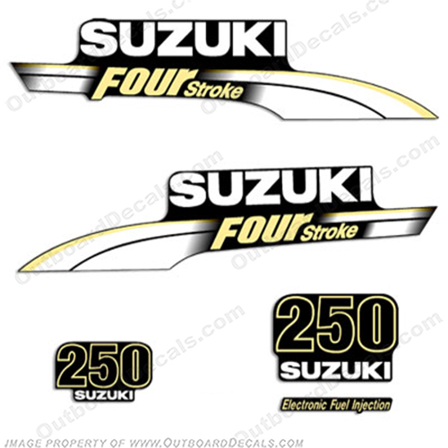 Suzuki 250hp DF250 FourStroke Decal Kit - Pale Yellow INCR10Aug2021
