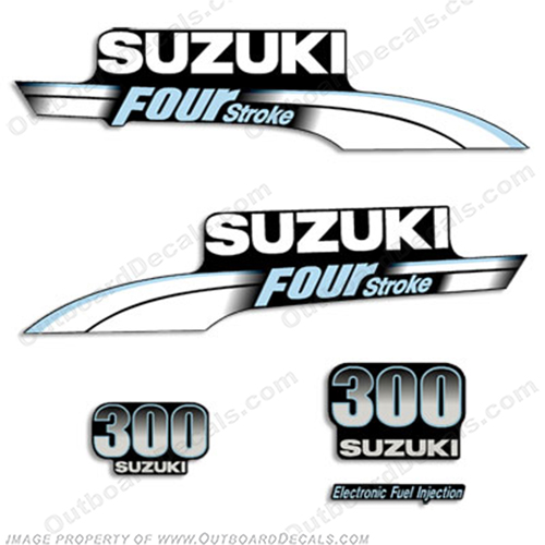 Suzuki 300hp DF300 FourStroke Decal Kit - Pale Blue INCR10Aug2021