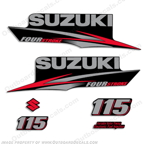 Suzuki 115hp DF115 Four Stroke Decal Kit - 2010+ INCR10Aug2021