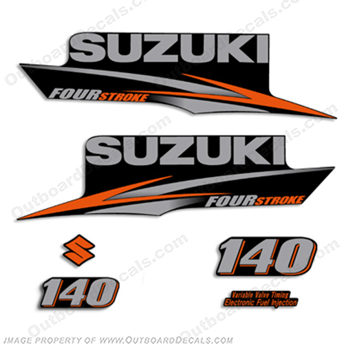 Suzuki 140hp FourStroke Decals - 2010+ (Orange) INCR10Aug2021