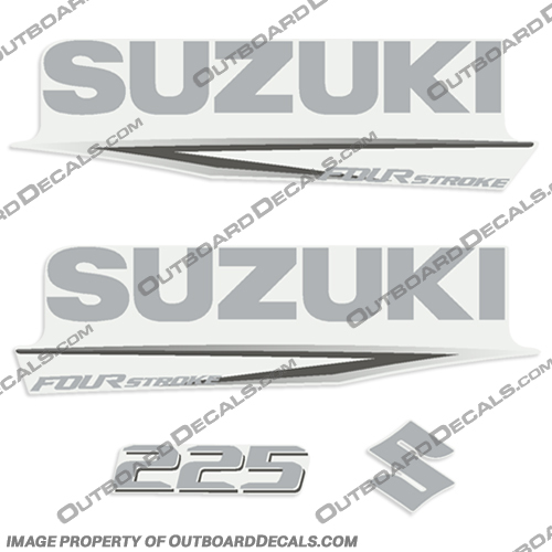 Suzuki 225 Fourstroke New 2020 and Up suzuki, 225, 225hp,2020, 2021, 2022, 2023, 2024, new, style, decal, decals, set, kit, stickers, outboard, engine, motor,