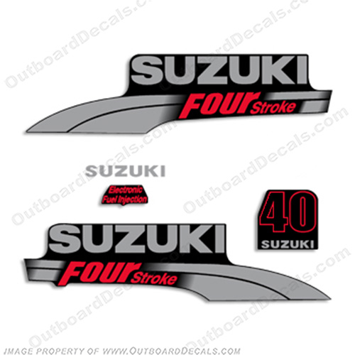 Suzuki 40hp DF40 FourStroke Decal Kit 2003 - 2009 INCR10Aug2021
