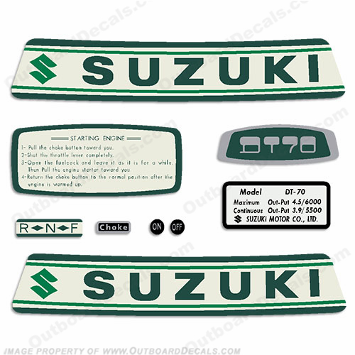 Suzuki 4.5hp DT70 Decal Kit - 1960s - 1970s INCR10Aug2021