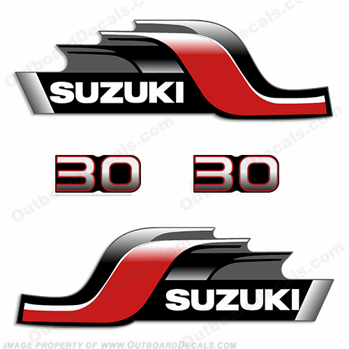 Suzuki DT30 30hp Decal Kit - 1989-2000 DT, 30, outboard, suzuki, engine, boat, motor, 1988, 1989, 1990, 1991, 1992, 1993, 1994, 1995, 1996, 1997, 1998, 1999, 2000, INCR10Aug2021