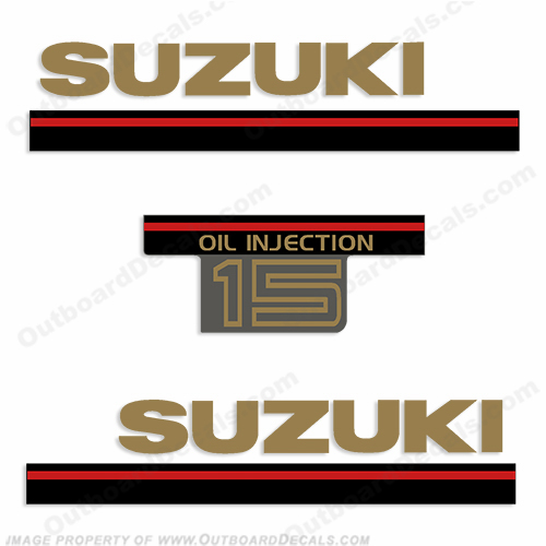 Suzuki 15hp 2-Stroke Decal Kit - 1995 (Fuel Injected) INCR10Aug2021