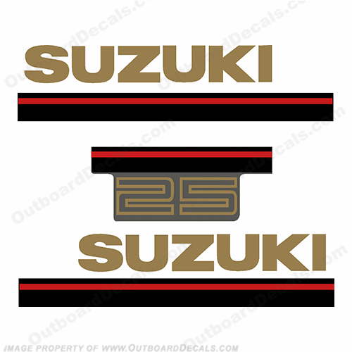 Suzuki 25hp 2-Stroke Decal Kit - 1995 INCR10Aug2021