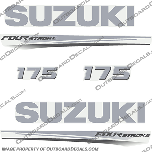 Suzuki 175 Fourstroke New 2017 and Up suzuki, 175, 175hp, 2017, 2018, 2019, 2020, new, style, decal, decals, set, kit, stickers, outboard, engine, motor,