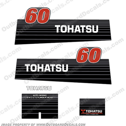 Tohatsu 60hp Outboard Engine Decal Kit Tohatsu, 60, hp, 60hp, Mega, Decal, Kit, Outboard, Engine, sticker, decals, stickers