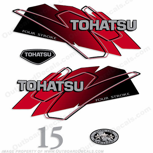 Tohatsu 15hp Decal Kit - Red INCR10Aug2021