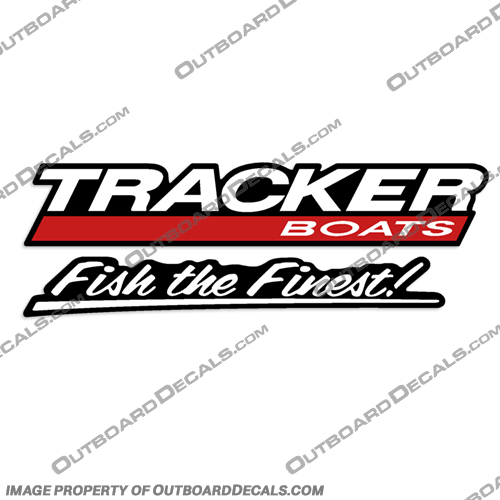 Bass Tracker Boats Fish the Finest Boat Hull Decal - Single Bass, tracker, fish, the, finest, boat, boats, logo, lettering, decal, sticker, single, 